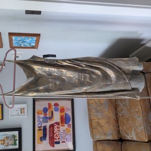 Gold + sage green dress, NWT